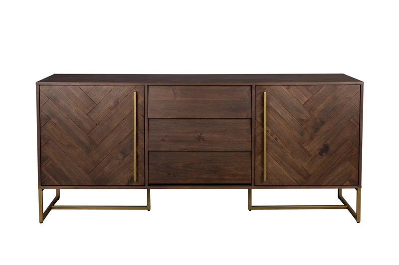 Dutchbone Sideboard Class High – Braun, Akazienfurnier, 45 × 180 × 80 cm