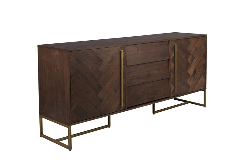 Dutchbone Sideboard Class High – Braun, Akazienfurnier, 45 × 180 × 80 cm