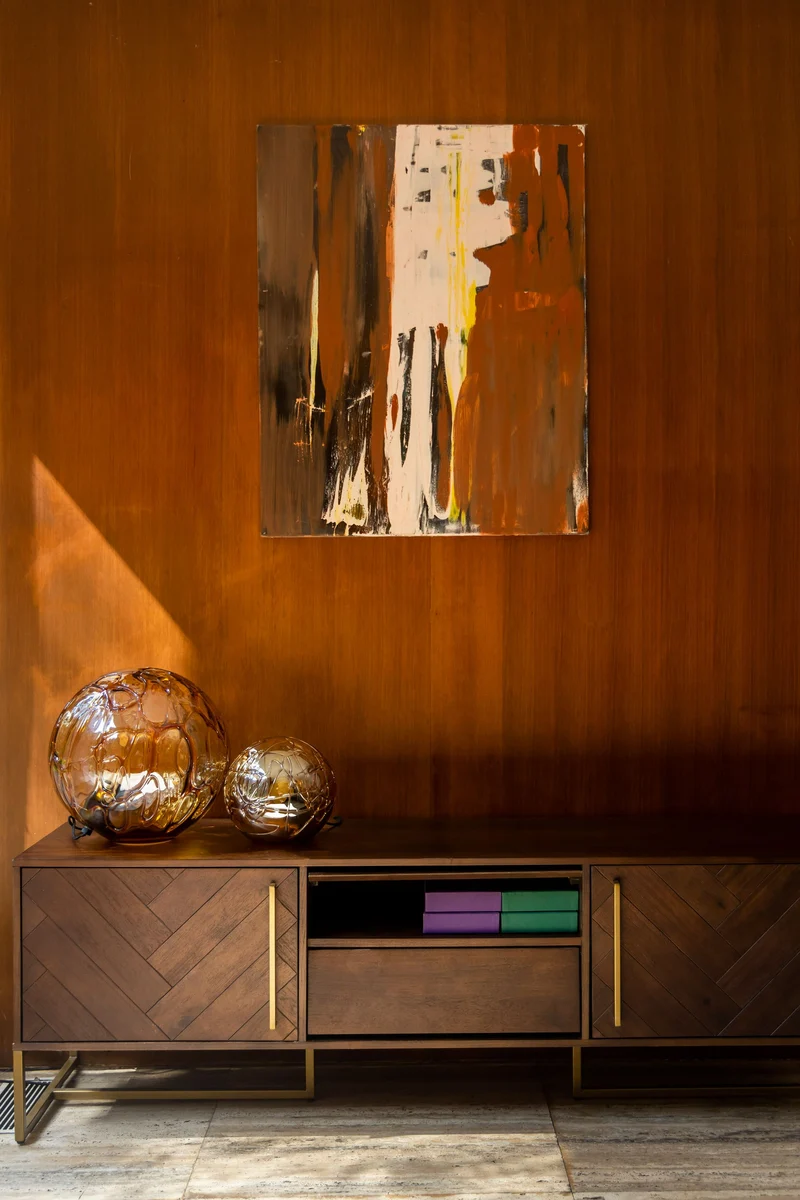 Dutchbone Sideboard Class Low – Braun, Akazienfurnier, 45 × 180 × 60 cm