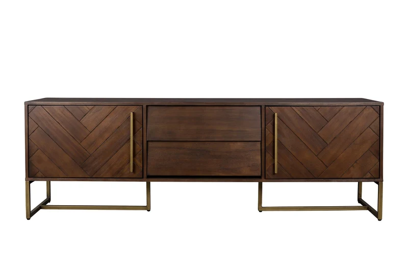 Dutchbone Sideboard Class Low – Braun, Akazienfurnier, 45 × 180 × 60 cm