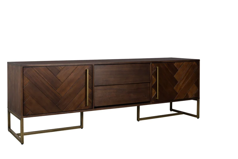 Dutchbone Sideboard Class Low – Braun, Akazienfurnier, 45 × 180 × 60 cm