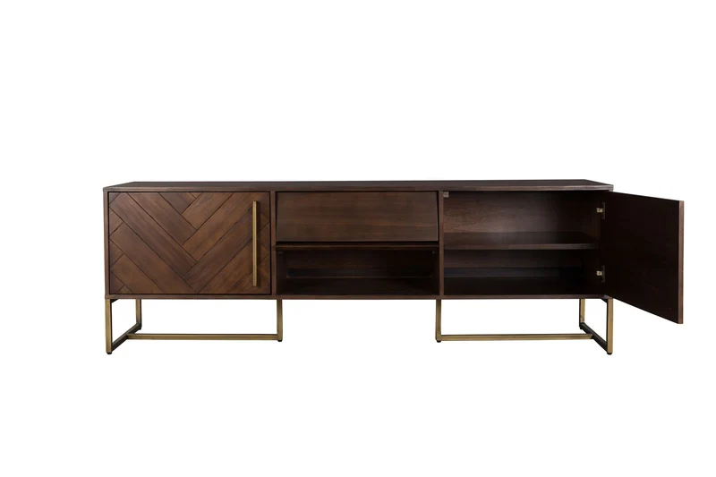 Dutchbone Sideboard Class Low – Braun, Akazienfurnier, 45 × 180 × 60 cm