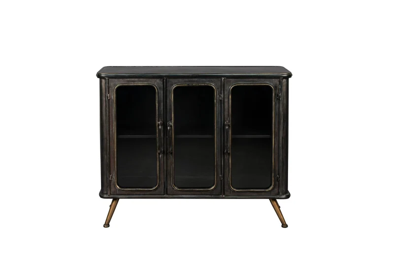 Dutchbone Sideboard Denza – Schwarz, Eisen, 37 × 100 × 80 cm
