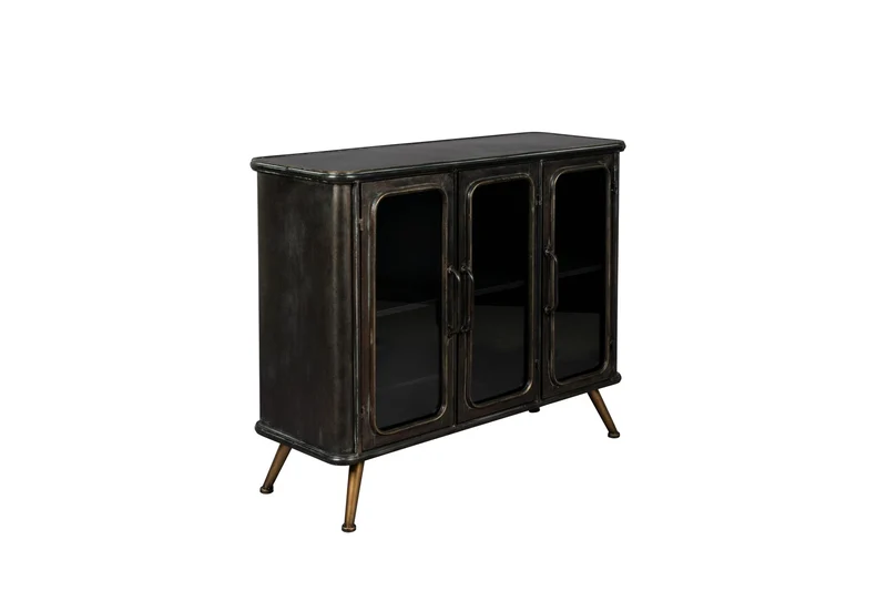Dutchbone Sideboard Denza – Schwarz, Eisen, 37 × 100 × 80 cm