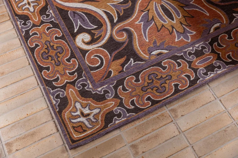 Dutchbone Teppich Bashmira 160 × 230 cm – Orange, Polyester