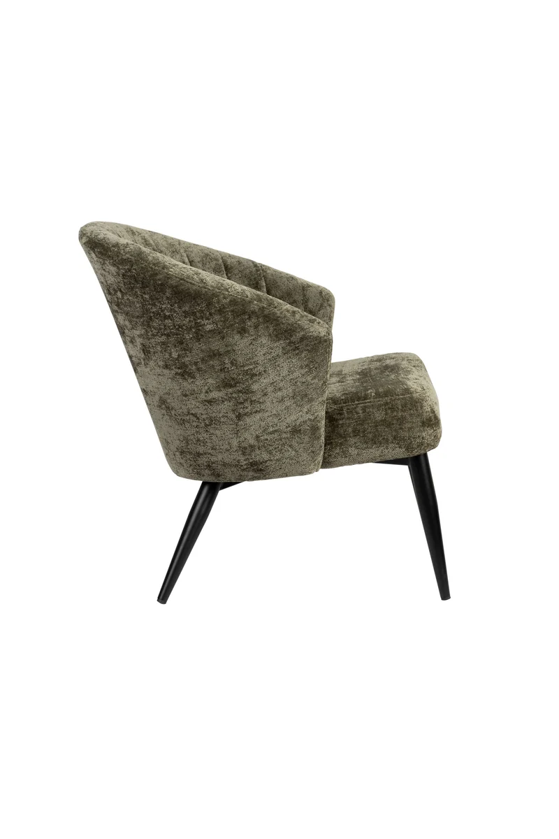 Dutchbone Loungesessel Georgia – Grün, Massives Birkenholz, 73,5 × 77 × 71 cm