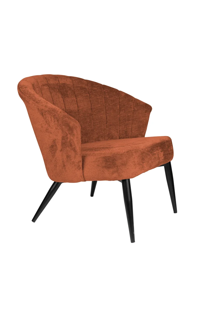 Dutchbone Loungesessel Georgia Terra – Rot, Massives Birkenholz, 73,5 × 77 × 71 cm