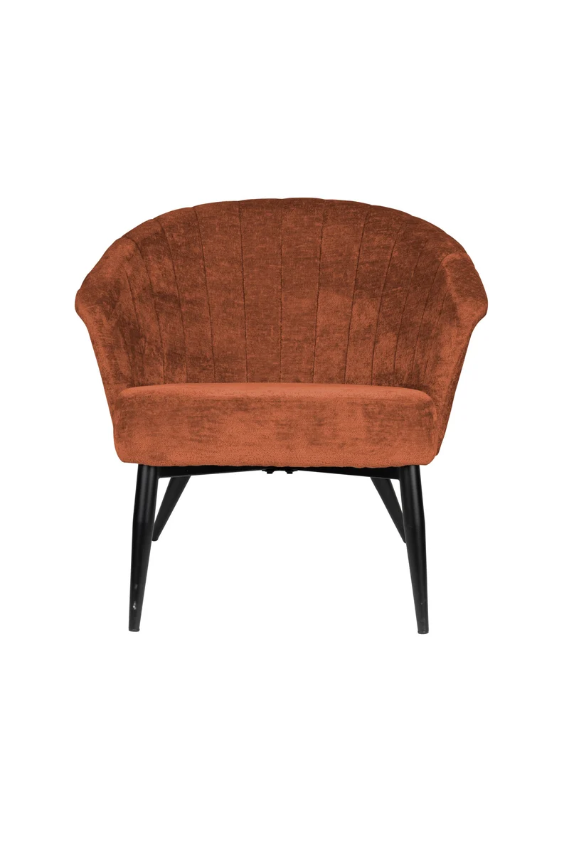 Dutchbone Loungesessel Georgia Terra – Rot, Massives Birkenholz, 73,5 × 77 × 71 cm