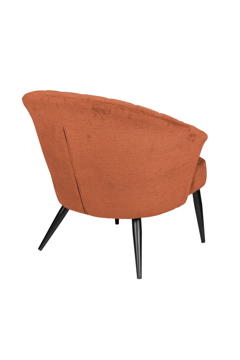 Dutchbone Loungesessel Georgia Terra – Rot, Massives Birkenholz, 73,5 × 77 × 71 cm