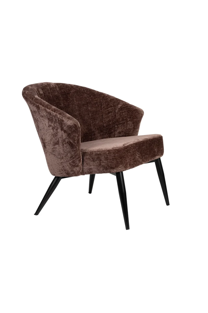 Dutchbone Loungesessel Georgia – Lila, Massives Birkenholz, 73,5 × 77 × 71 cm