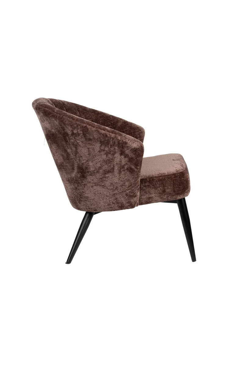 Dutchbone Loungesessel Georgia – Lila, Massives Birkenholz, 73,5 × 77 × 71 cm