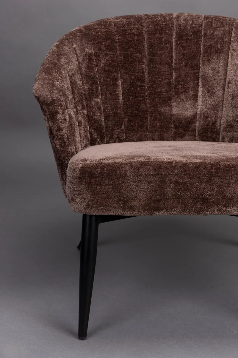 Dutchbone Loungesessel Georgia – Lila, Massives Birkenholz, 73,5 × 77 × 71 cm