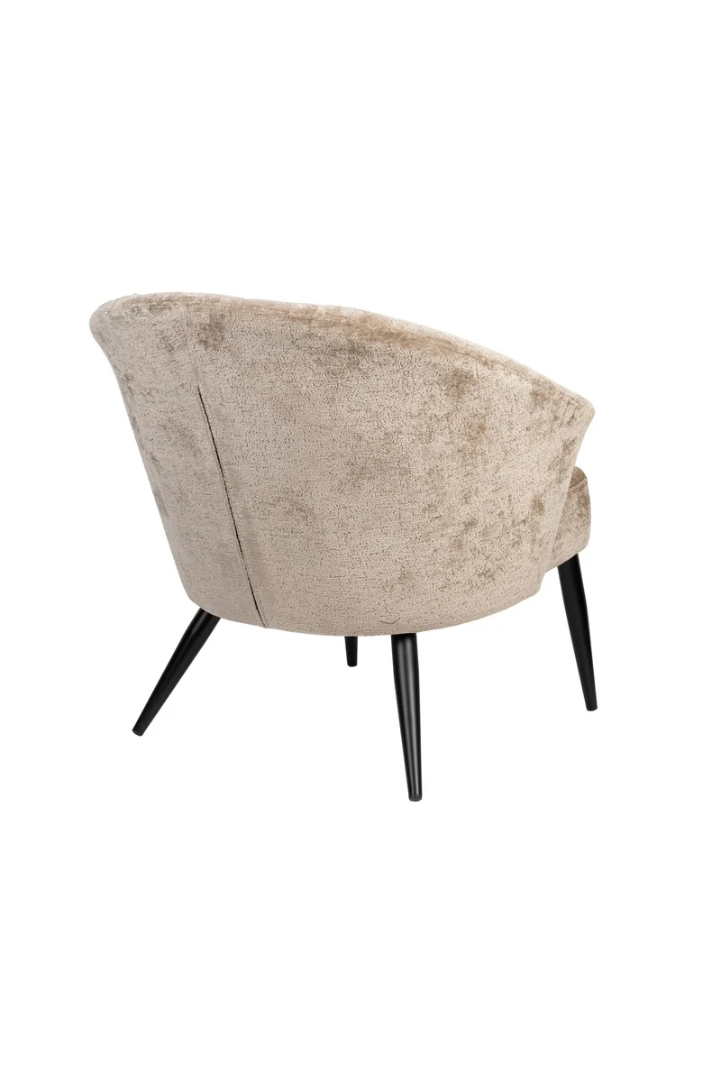Dutchbone Loungesessel Georgia – Beige, Massives Birkenholz, 73,5 × 77 × 71 cm
