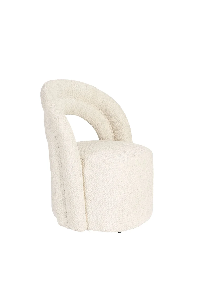 Dutchbone Loungesessel Seina Swivel – Beige, Polyester, 66 × 62,5 × 82 cm