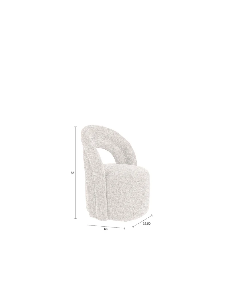 Dutchbone Loungesessel Seina Swivel – Beige, Polyester, 66 × 62,5 × 82 cm