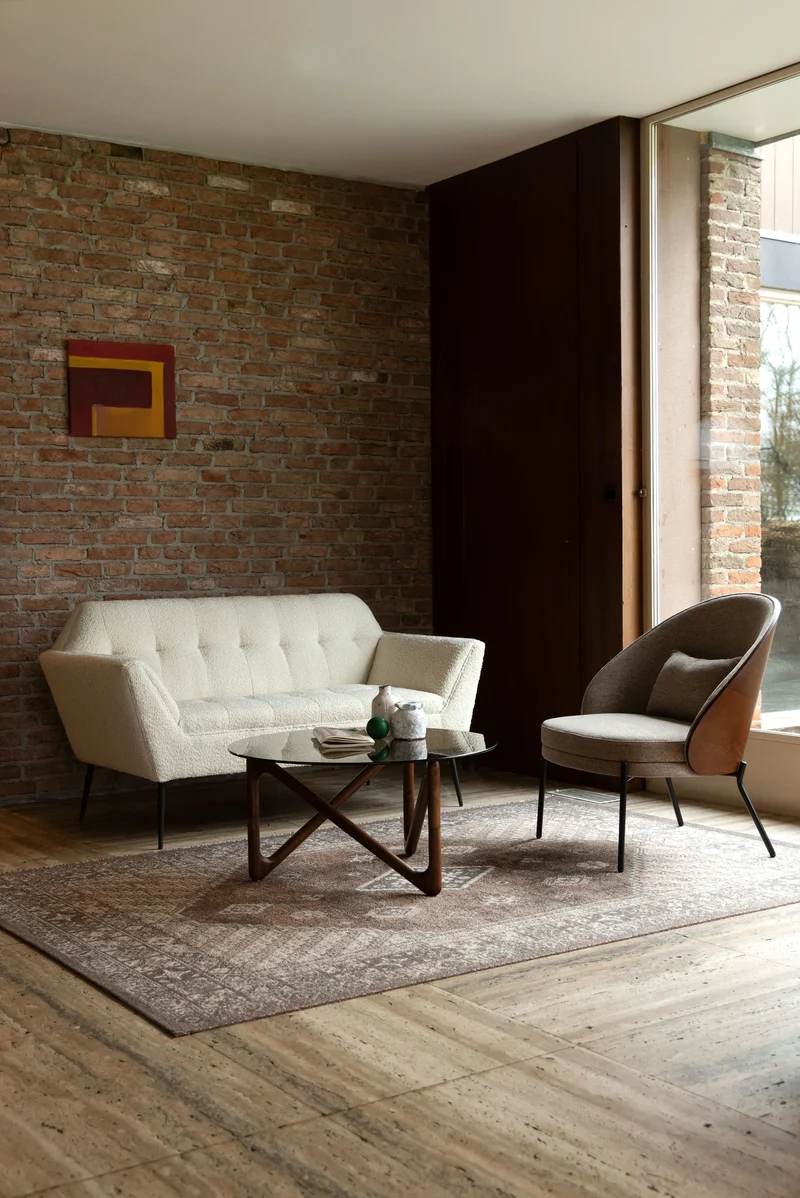 Dutchbone Sofa Kate Bouclé – Beige, 79 × 150 × 81 cm