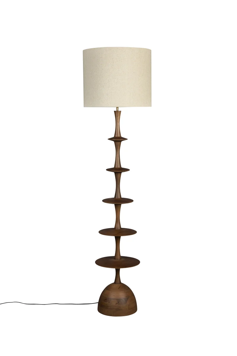 Dutchbone Stehleuchte Cath – Nussbaum, Mangoholz, 179 × 45 × 45 cm
