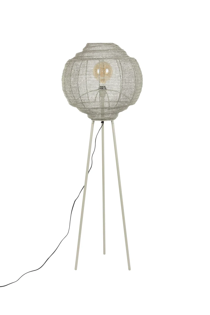 Dutchbone Stehleuchte Meezan Sand – Grau, Eisen, 40 × 40 × 142 cm