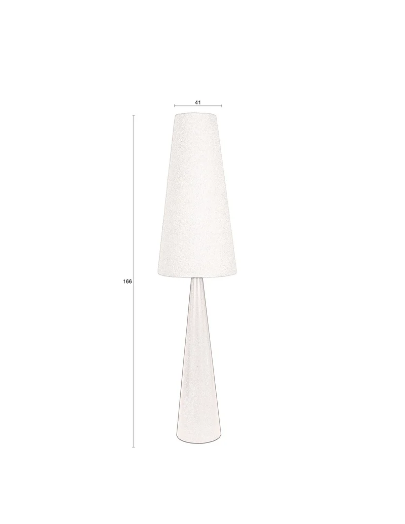 Dutchbone Stehleuchte Miki Bouclé – Beige, 41 × 41 × 166 cm