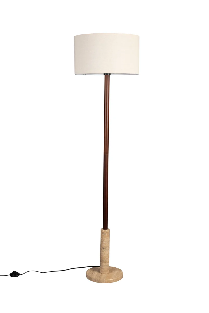 Dutchbone Stehleuchte Jackson – Beige, Travertin, 40 × 40 × 156 cm