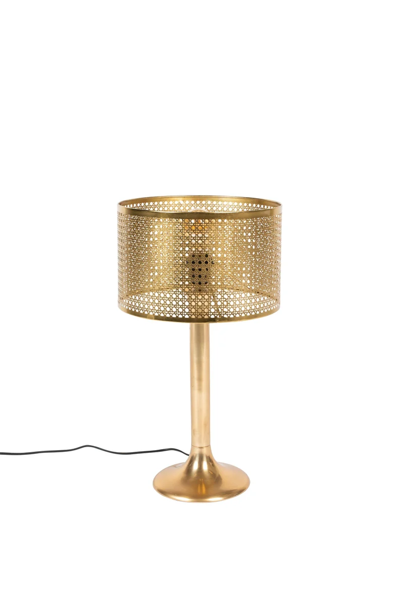 Dutchbone Tischleuchte Barun – Gold, Eisen, 28 × 28 × 51 cm