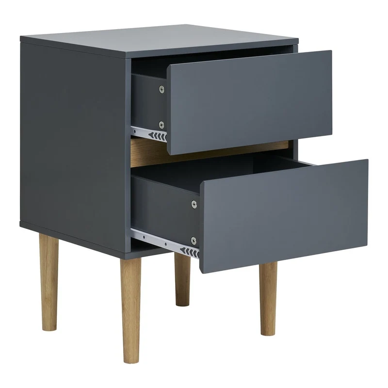 House Nordic Beistelltisch Bisley – Grau, 40 × 35 × 55 cm, Holz