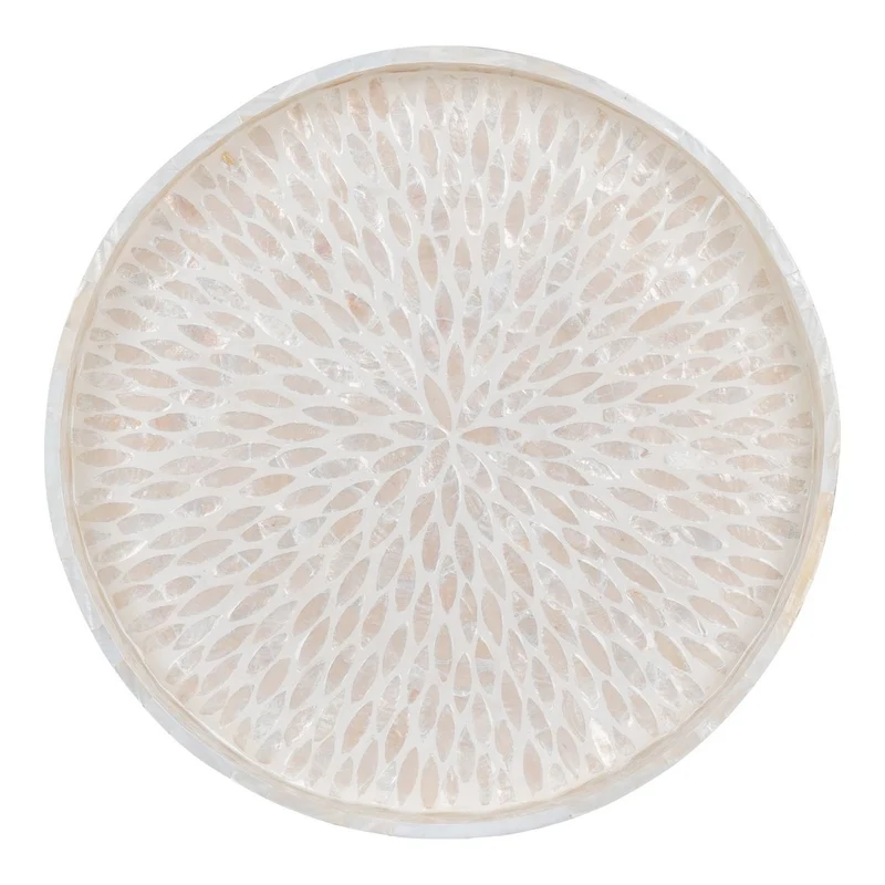 House Nordic Tablett – Bambus/Capiz, Beige, 40 × 40 × 3,5 cm