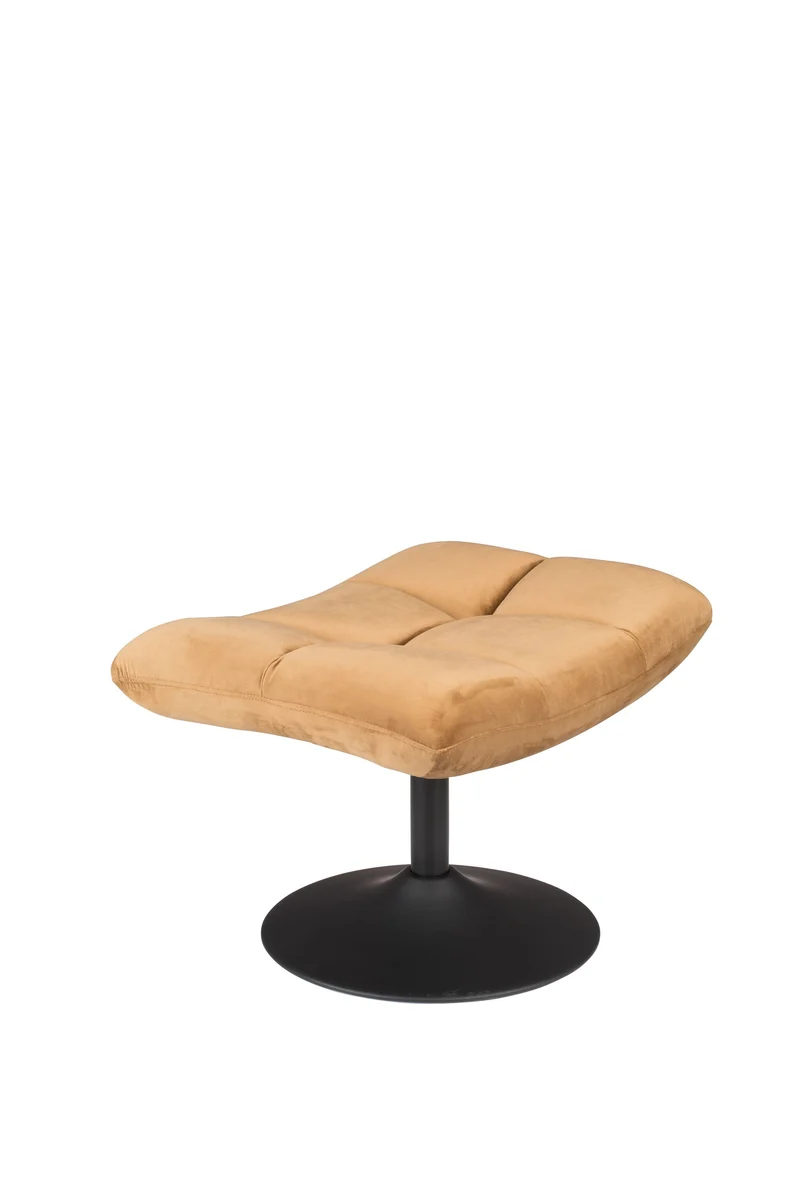 Dutchbone Hocker Bar Velvet Golden – Braun, Stoff, 51,5 × 67 × 46 cm