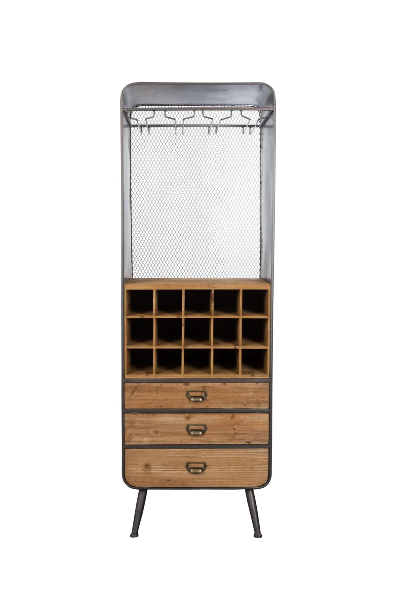 Dutchbone Schrank Vino – Braun, Massives Tannenholz, 38 × 56 × 170 cm