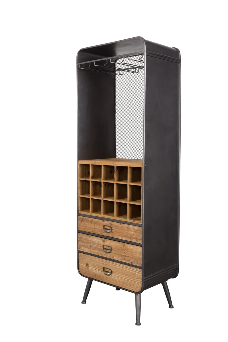 Dutchbone Schrank Vino – Braun, Massives Tannenholz, 38 × 56 × 170 cm