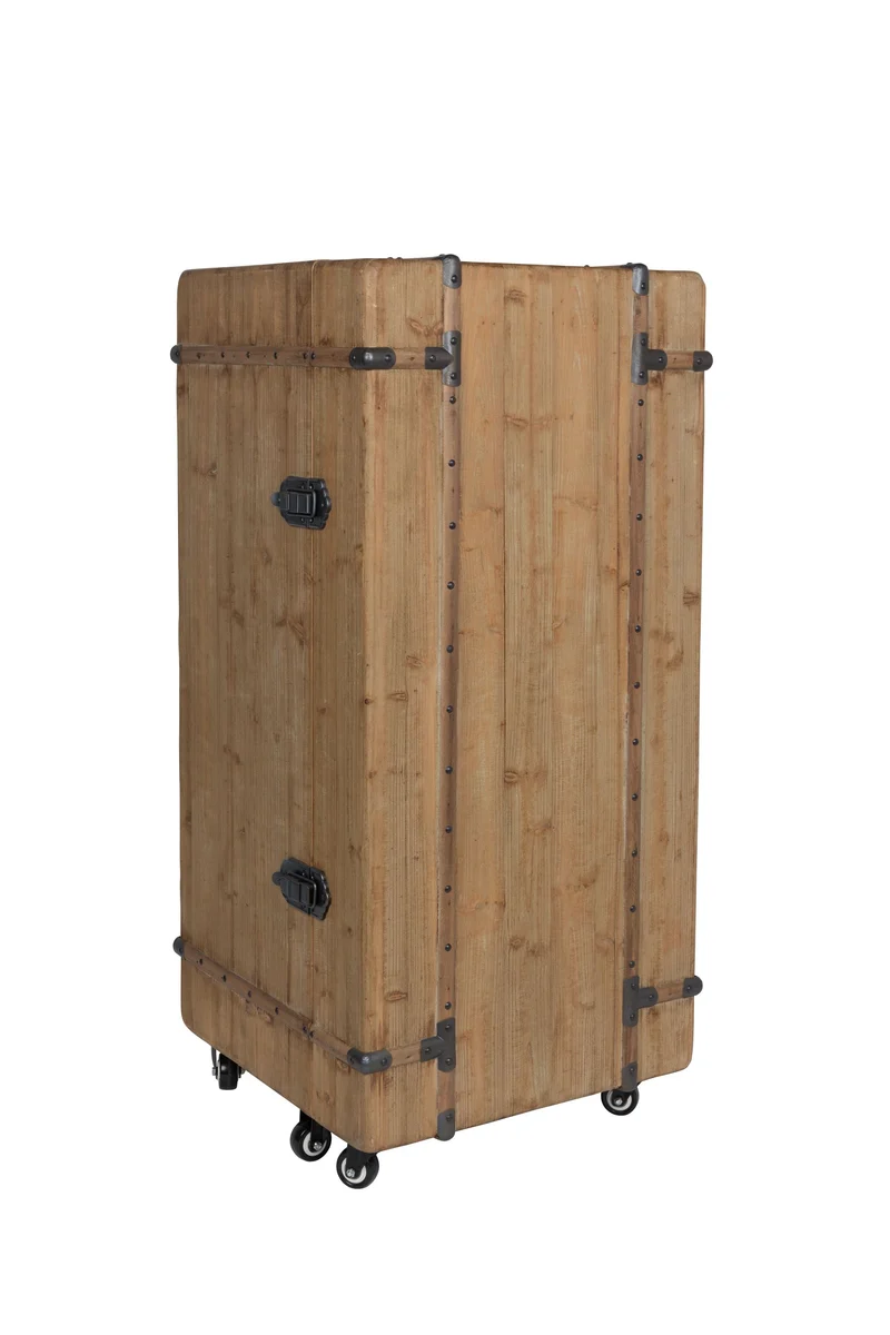 Dutchbone Schrank Lico – Braun, Massives Tannenholz, 50 × 50 × 109 cm