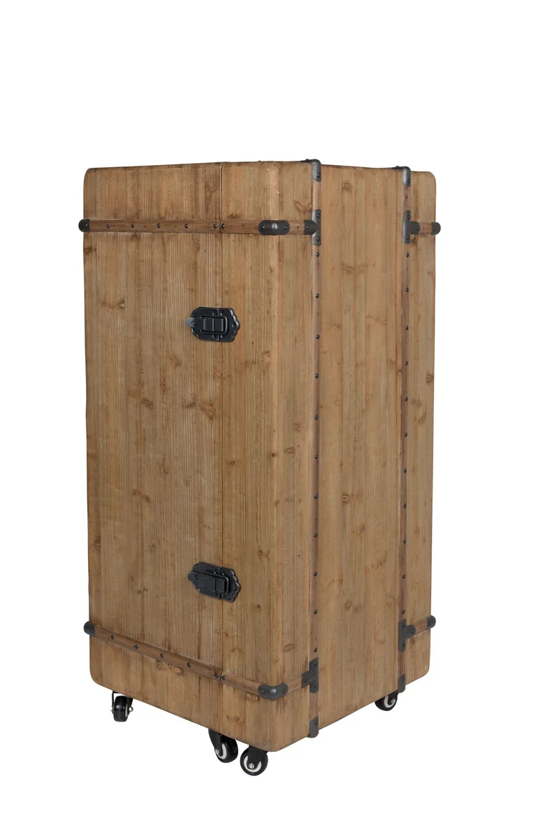 Dutchbone Schrank Lico – Braun, Massives Tannenholz, 50 × 50 × 109 cm