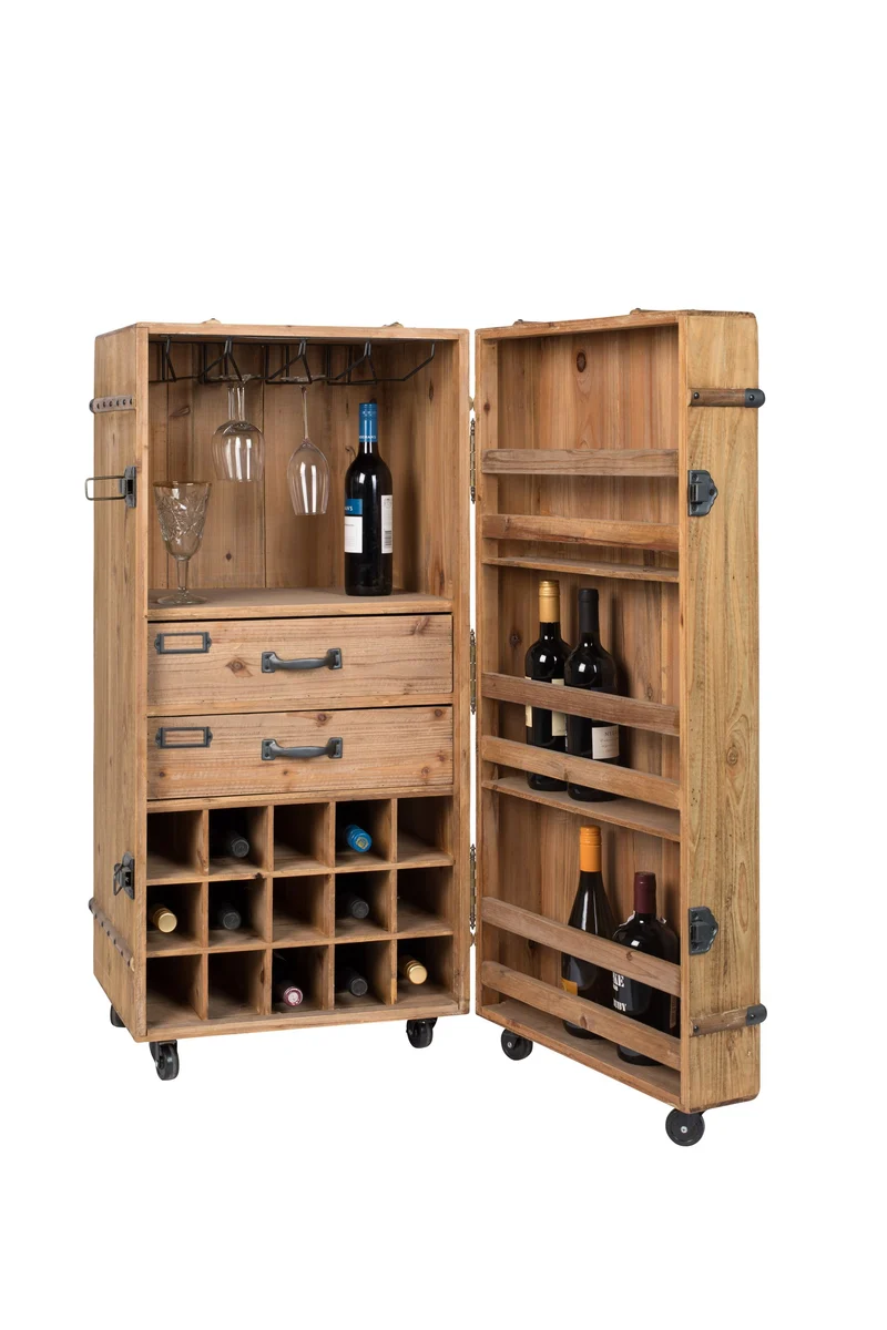 Dutchbone Schrank Lico – Braun, Massives Tannenholz, 50 × 50 × 109 cm