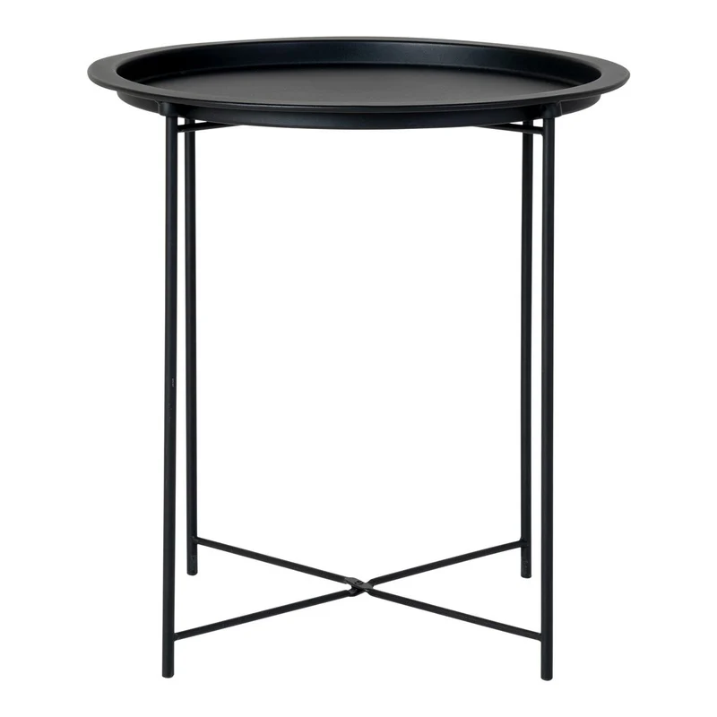 House Nordic Beistelltisch Bastia – Stahl, Schwarz - Ø 47 × 50 cm