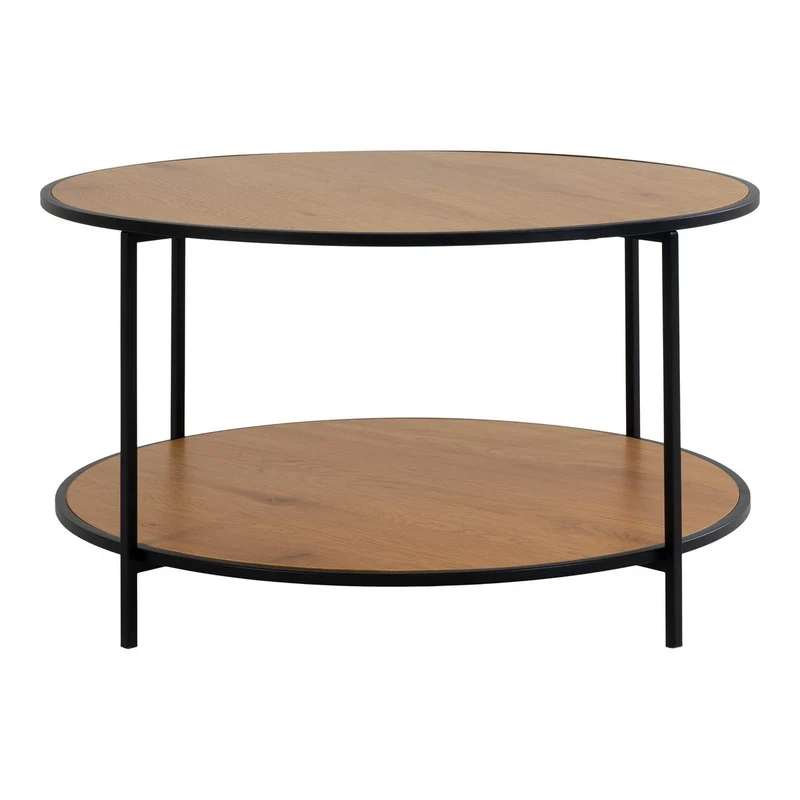 House Nordic Couchtisch Vita – Eichenoptik, Stahl, Ø 80 × 45 cm