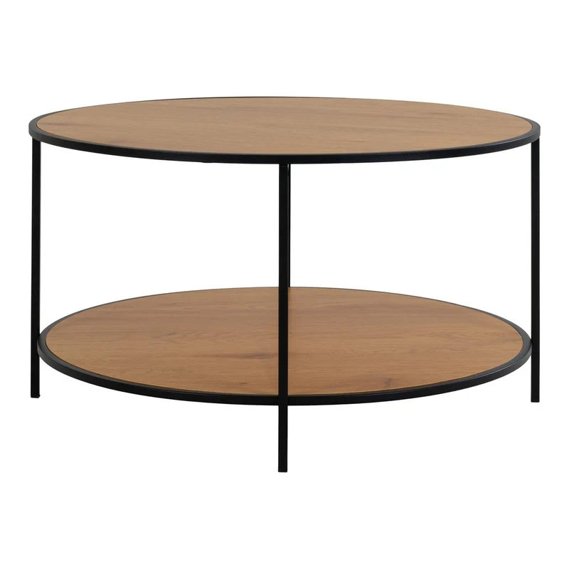 House Nordic Couchtisch Vita – Eichenoptik, Stahl, Ø 80 × 45 cm
