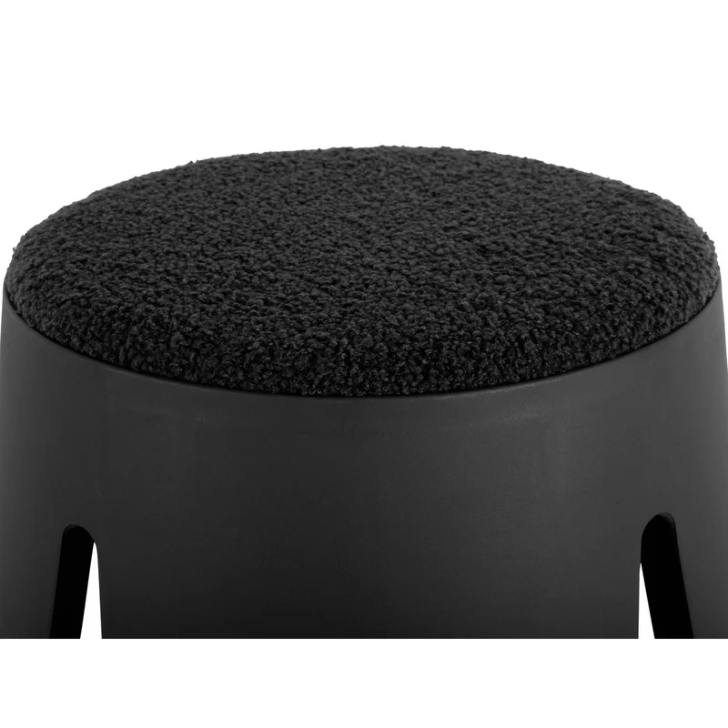 Leitmotiv Hocker Savor – Schwarz, Kunststoff, Ø ca. 44 cm, Höhe ca. 46 cm