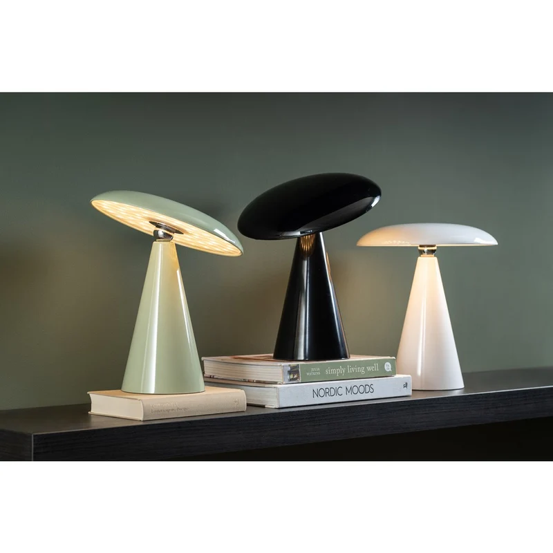 Leitmotiv Tischleuchte Phoebe LED – minimalistisches Licht in Weiß, Kunststoff, Ø ca. 23 cm, Höhe ca. 26 cm