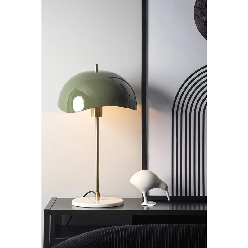 Leitmotiv Tischlampe Waved Dome – elegantes Design mit sanfter Wellenform, Eisen, Ø ca. 30 cm, Höhe ca. 53 cm