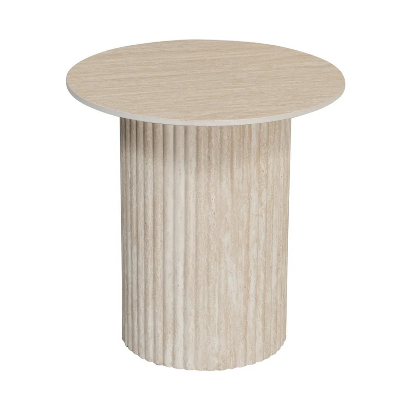 Pole to Pole Beistelltisch Craft – Keramik in Travertinoptik, Ø 50 cm