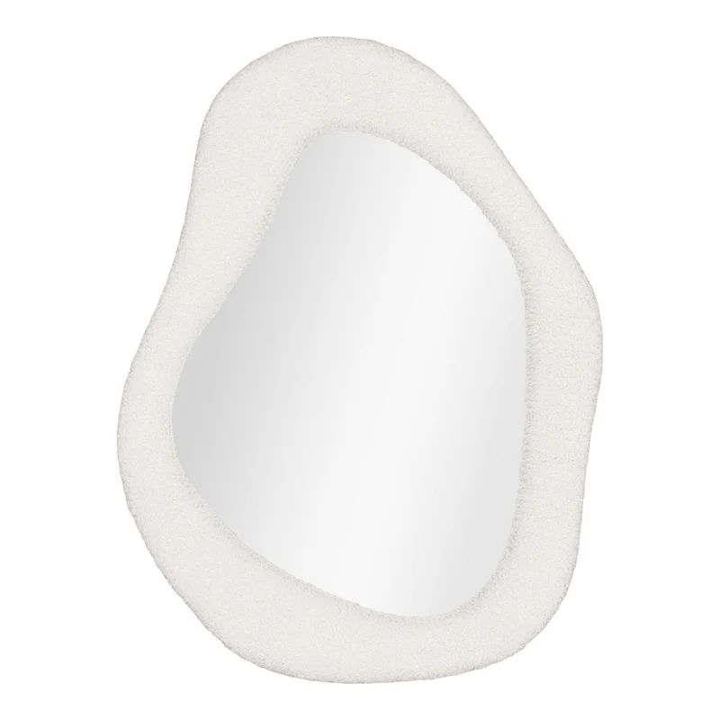 House Nordic Spiegel Bosa – organische Form in Weiß, 46,5 × 61 cm, Spiegelglas