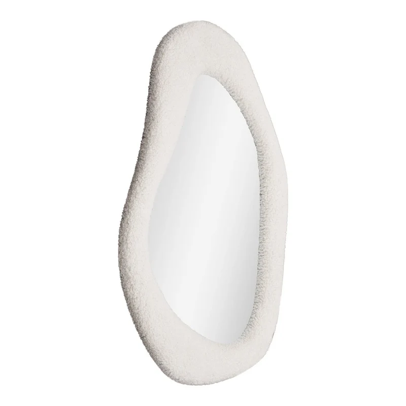 House Nordic Spiegel Bosa – organische Form in Weiß, 46,5 × 61 cm, Spiegelglas