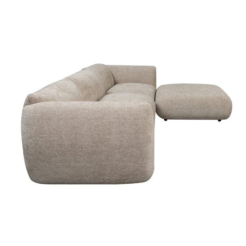 Pole to Pole Sofa Amsterdam 4-Sitzer mit Ottomane – Latte, 300 × 168 cm