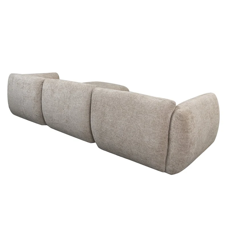 Pole to Pole Sofa Amsterdam 4-Sitzer mit Ottomane – Latte, 300 × 168 cm