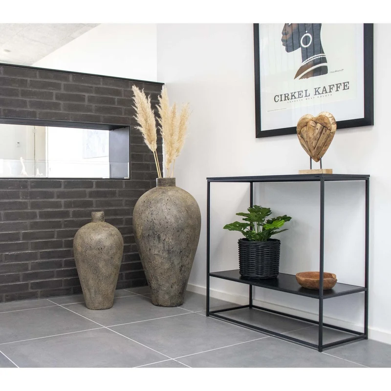 House Nordic Konsolentisch Vita – schwarzer Stahl, 80 × 36 × 80 cm
