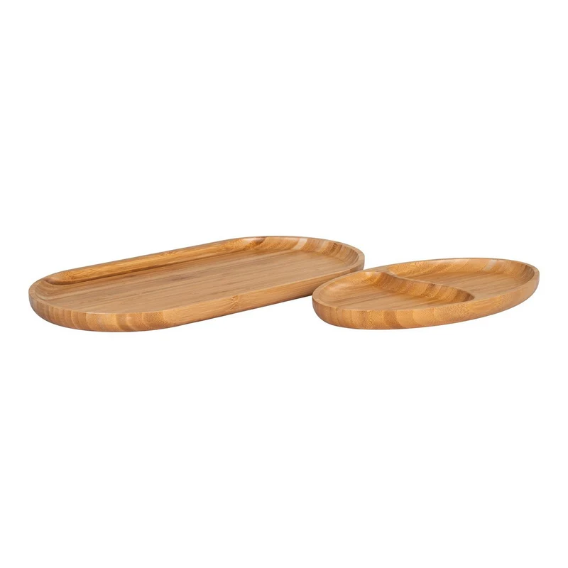 House Nordic Serviertablett Chefalu – Bambus, natur, 18 × 36 × 2 cm, 2er-Set