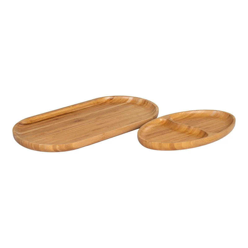 House Nordic Serviertablett Chefalu – Bambus, natur, 18 × 36 × 2 cm, 2er-Set