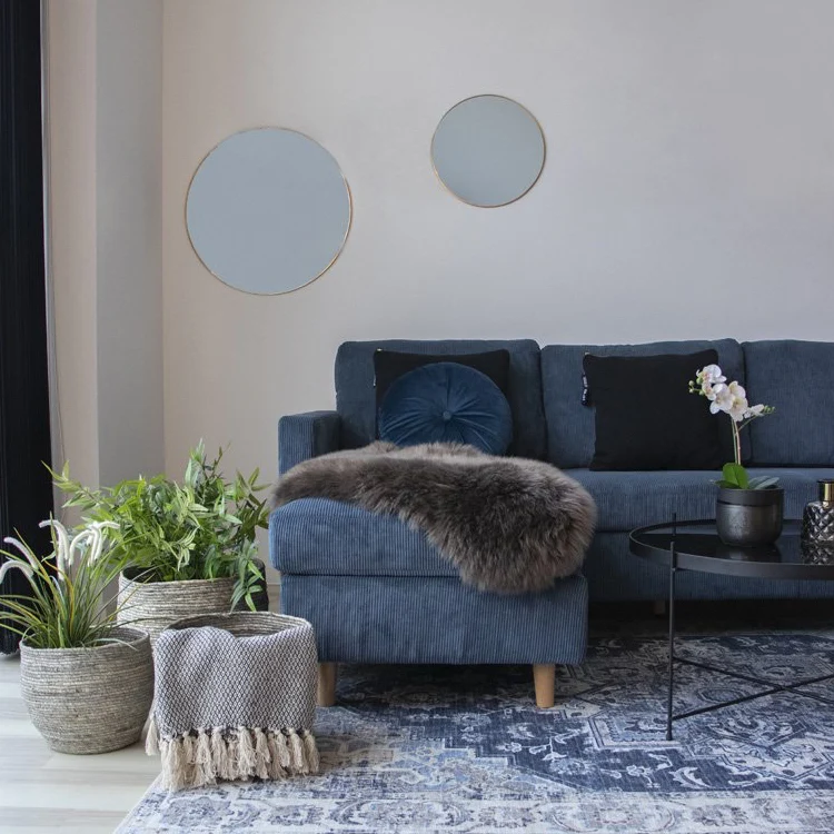 House Nordic Teppich Havanna – Blau, Chenille-Polyester, 160 × 230 cm