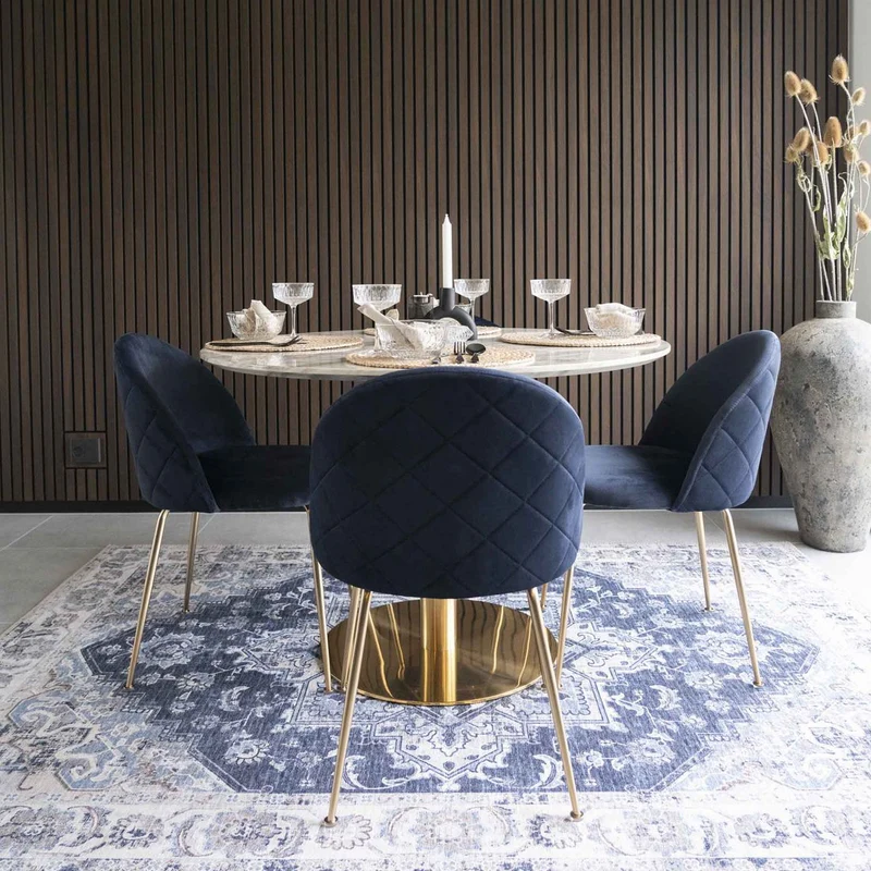 House Nordic Teppich Havanna – Blau, Chenille-Polyester, 160 × 230 cm