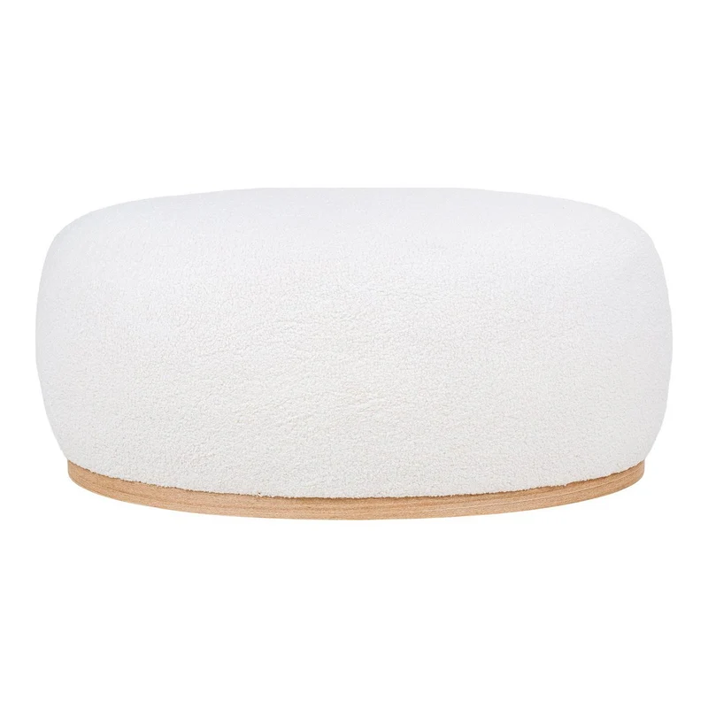 House Nordic Pouf Manhattan – Weiß, MDF/Kiefernholz/Schaum/Polyester, 88,5 × 54,5 × 36 cm